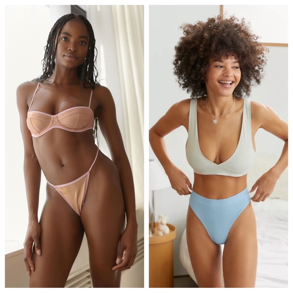 Urban Outfitters Panty Thong Pink Blue Bundle Medium